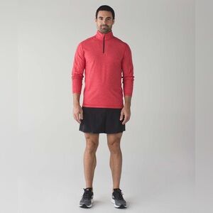 Lululemon Surge Warm 1/2 Zip Silver Heathered Lulu Red Size Large